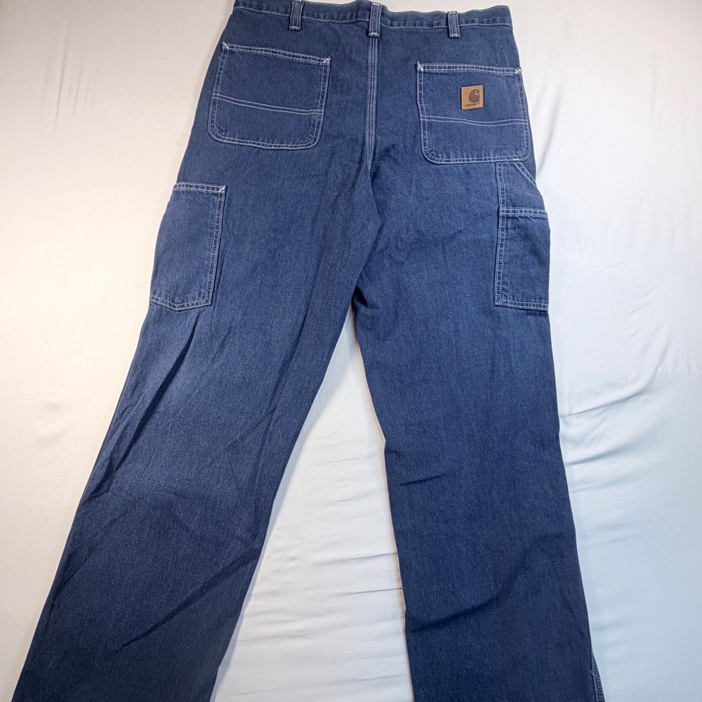 Carhartt B04 Dungaree Fit Jeans 34x34 Blue Denim Carpenter Workwear Straight Leg